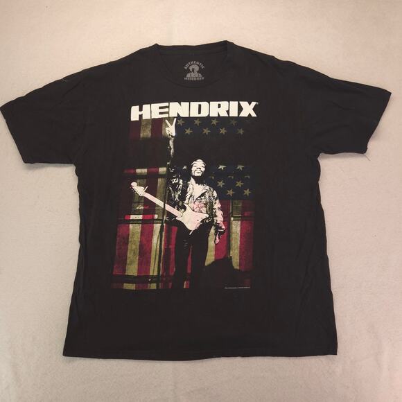 Jimi Hendrix Band Crew Neck Short Sleeve Graphic T Shirt Mens Size 2XL Black - Picture 2 of 9